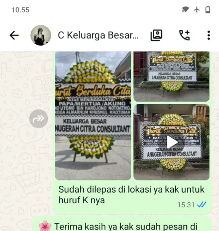 Pengiriman Papan Bunga Duka Ngerangan Bayat